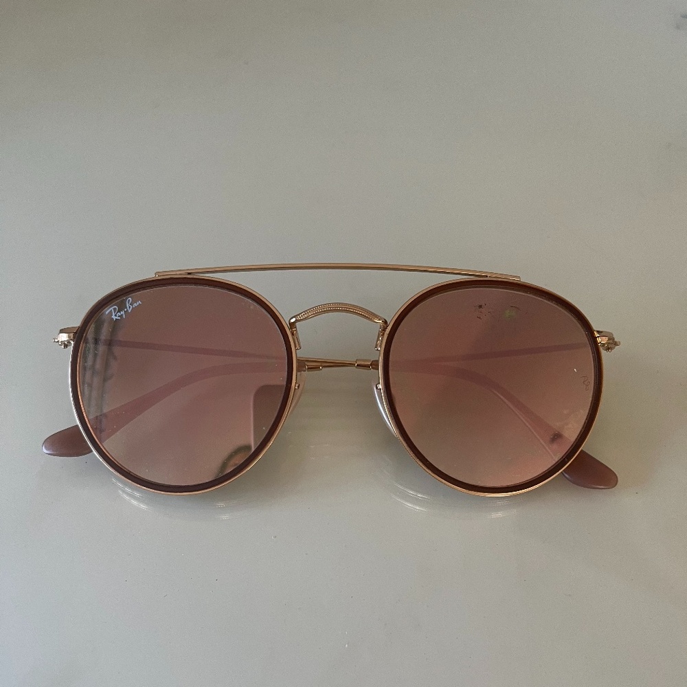 Ray-Ban Round Double Bridge Rose Gold Glasses